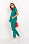 Operation Green Çağla Model Snap-Button Mandarin Collar Soft Lycra Nurse Doctor Hospital Scrubs Uniform Set - 6