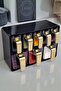 Eight-Piece Spice Jar Set with Stand, Gold Handles, Black Lid – 161280-822 - 2
