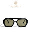 Wuhle Black Khaki Green Unisex Sunglasses - 4