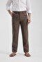 Regular Fit Brown 100% Linen Trousers