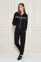 Women's Cotton Full Zip Hooded Tracksuit Set Black 5552-S - 6