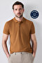 Ds Damat Regular Fit Tobacco 100% Cotton Long Lasting No Curl Polo Neck Embroidered T-Shirt - 2