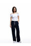Cotton Slim Fit Tie Neck Detail Short Sleeve T-Shirt - 2