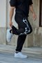 Inferno Streak - Men's Black Sweatpants Elastic Leg Relaxed Fit Jogger with Pockets - 4
