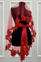 Red Bridal Veil Set, Sparkling Crystal Glass Beads and Sequins Embroidered Henna Veil 6 Pieces - 9