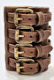 Handcrafted Four-Band Distressed Brown Men's Leather Bracelet