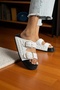 Quilted Buckle Home Outdoor Women's Slippers – White - 4