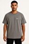 Gray 100% Cotton Oversize Men's T-Shirt - Comfortable Fit Basic Tshirt