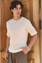 Joseph Men's Round Collar Ecru Knitwear T-Shirt - 4
