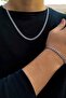 Thin Gourmet Men's Steel Chain Necklace and Bracelet Set 4mm Eck06t