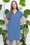 Women's Indigo Midi Length Polo Neck Aerobin Dress- 700-2883 - 3