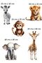 Children's Room Baby Safari Animals GlassCabinet, Wall Sticker - 5