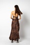 Leopard Patterned Flush Satin Brown Set - 6