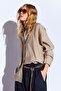 Toprak Modal Soft Textured Oversized Women's Shirt with Hidden Button Detail - 8262 - 2