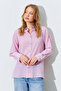 , Long Sleeve and Full Length Buttoned Oversize Shirt. Flowy and Comfortable - Pink |   Mkes161201-10 - 2