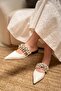 Rosie White Tweed Detailed Stoned Women's Slippers - 3