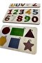 Dinosaur Puzzle Set, Wooden Find-And-Insert Puzzle Set, Colorful Educational Puzzle, Letter/Number/Shape Learning - 7