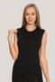 Women's Cotton Lycra Crew Neck Sleeveless T-Shirt White - Black Set of 2 - 6