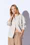 Natural 100% Pure Linen Washable Luxury Single Pocket Oversize Women's Shirt |   Mks169571-01 - 2