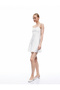 Poplin Slim Fit Cross Strap Pleated Mini Fishtail Dress - 2