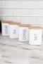 4-Piece Wooden Vacuum-Lid Storage Jar Set English Tea, Sugar, Coffee, Salt Acrylic Jar 900 ml - 5
