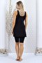 Women's Black Patterned Tights Dress Swimsuit - 3