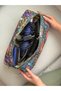 Khaki Vintage Floral Pattern Quilted Airwrap Bag, Green Vintage Travel Bag, Makeup Bag - 3