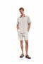 Regular Fit Textured Classic Collar Cotton Viscose Blend Short Sleeve Shirt
