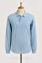 Unisex Polo Neck Long Sleeve Baby Blue T-shirt