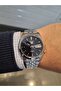 5- Automatic Navy Blue Dial Calendar Steel Bracelet 3 Atm Waterproof Men Wristwatch - 2