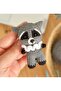 Knitted Raccoon Keychain - 3