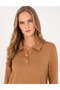Camel Regular Fit Modal Fabric Knitted Dress 50308163-Vr015 - 2