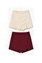 2-Piece Slit Mini Shorts Skirt