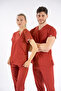 Tile Dr. Greys Model Lycra Nurse Uniform Unisex Bat Sleeve Doctor Scrubs Hospital Team - 4