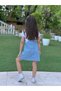 Girls' Floral Embroidered Denim Pinafore Dress and White T-Shirt Set - 7