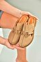 U944150403 Mink Genuine Leather Closed Front Women's Slippers
