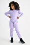 Crew Neck Long Sleeve Lilac Color Girl's Tracksuit Set - 3