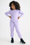 Crew Neck Long Sleeve Lilac Color Girl's Tracksuit Set