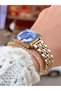 Steel Cord Cutout Glass Square Case Special Design Women's Wristwatch with 2 Years Warranty - 5