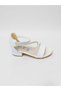 Girls' White Color Silvery Minute Heels Comfortable Fit Stone Decorated Evening Dress Shoes 23 24 25 No - 3