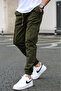Men's Khaki Jogger Cotton Cargo Pants Adjustable Waist Elasticated Cuffs Comfort - 2