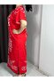 Red and White Patterned Summer Long Dress – Comfortable Fit, Lightweight Fabric, Stylish Casual Wear - 3