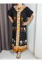 Patterned Loose Summer Dress – Black Orange, Loose Fit, Comfortable and Stylish Daily Wear - 2