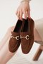 Women's Coffee Daily Comfortable Stylish Detailed Oxford Masculine Soft Leather Loafer Ballet Shoes - 3
