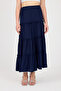 Maxi Length Skirt with Elastic Waist and Fold Detail - 2