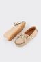 Beige Leather Women's Casual Shoes - 3