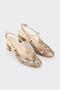 Beige Leather Women's Casual Shoes - 2