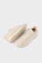Beige Leather Women's Sports Shoes - 3