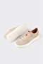 Beige Leather Men's Casual Shoes - 3
