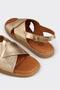 Gold Leather Women's Sandals - 5